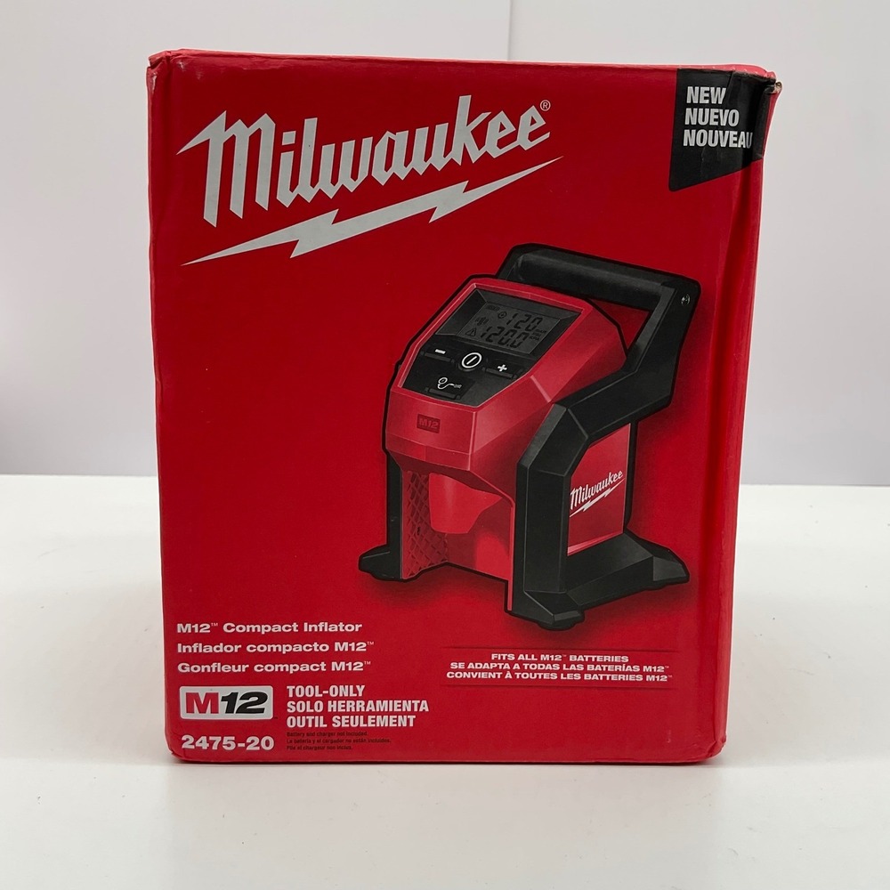 Milwaukee M12 12V Lithium-Ion Cordless Compact Inflator Tool Only 2475-20